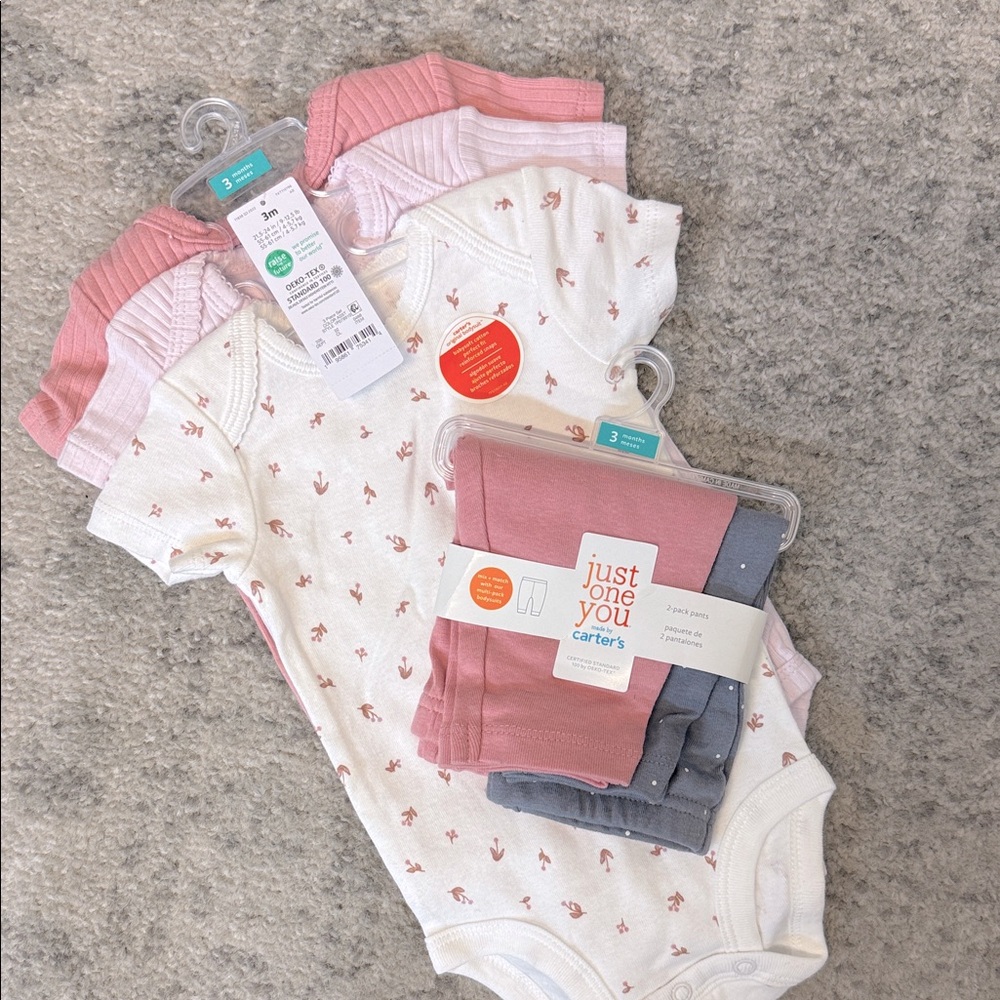 NWT Carter's Baby Bodysuit Set & Pants Pack 3 months